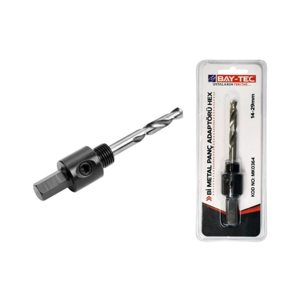 BAY-TEC MK0364 Bi̇ Metal Panç Adaptorü Hex 14-29 mm
