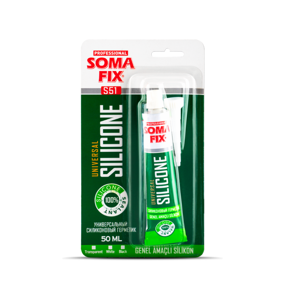 Somafix 50 ml Genel Amaçlı Tüp Silikon S52 Siyah