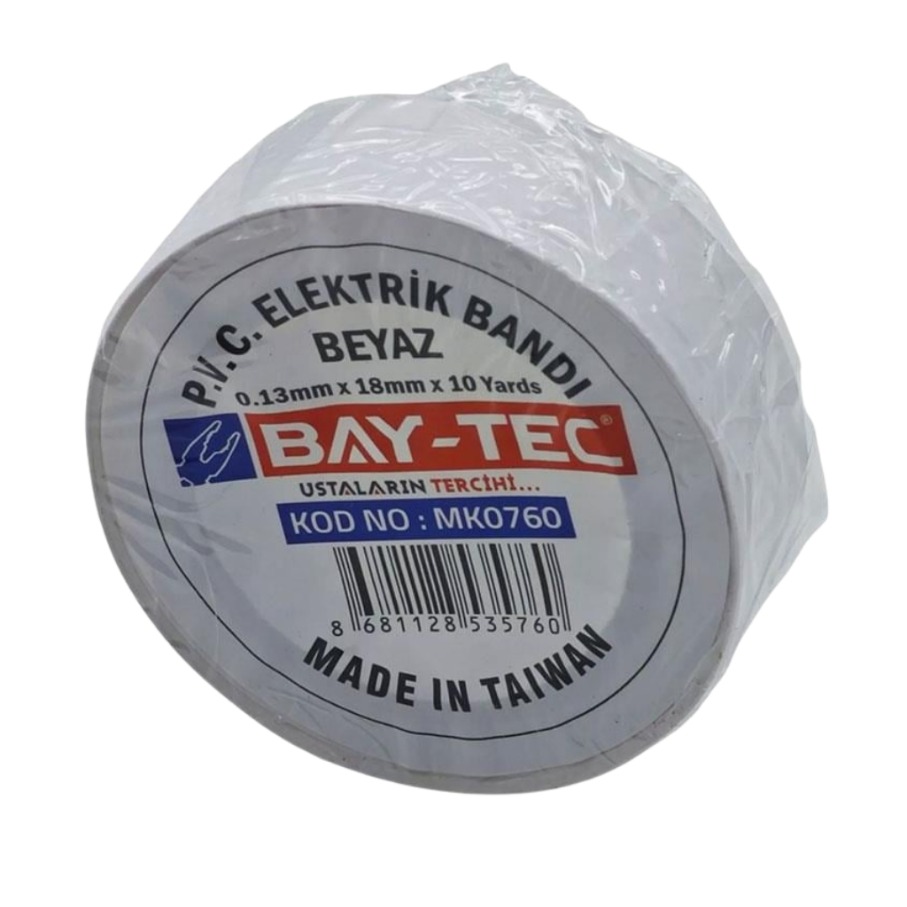BAY-TEC MK0760 Elektri̇k Bandı Beyaz 18mm 10yards