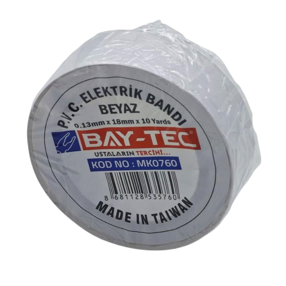 BAY-TEC MK0760 Elektri̇k Bandı Beyaz 18mm 10yards