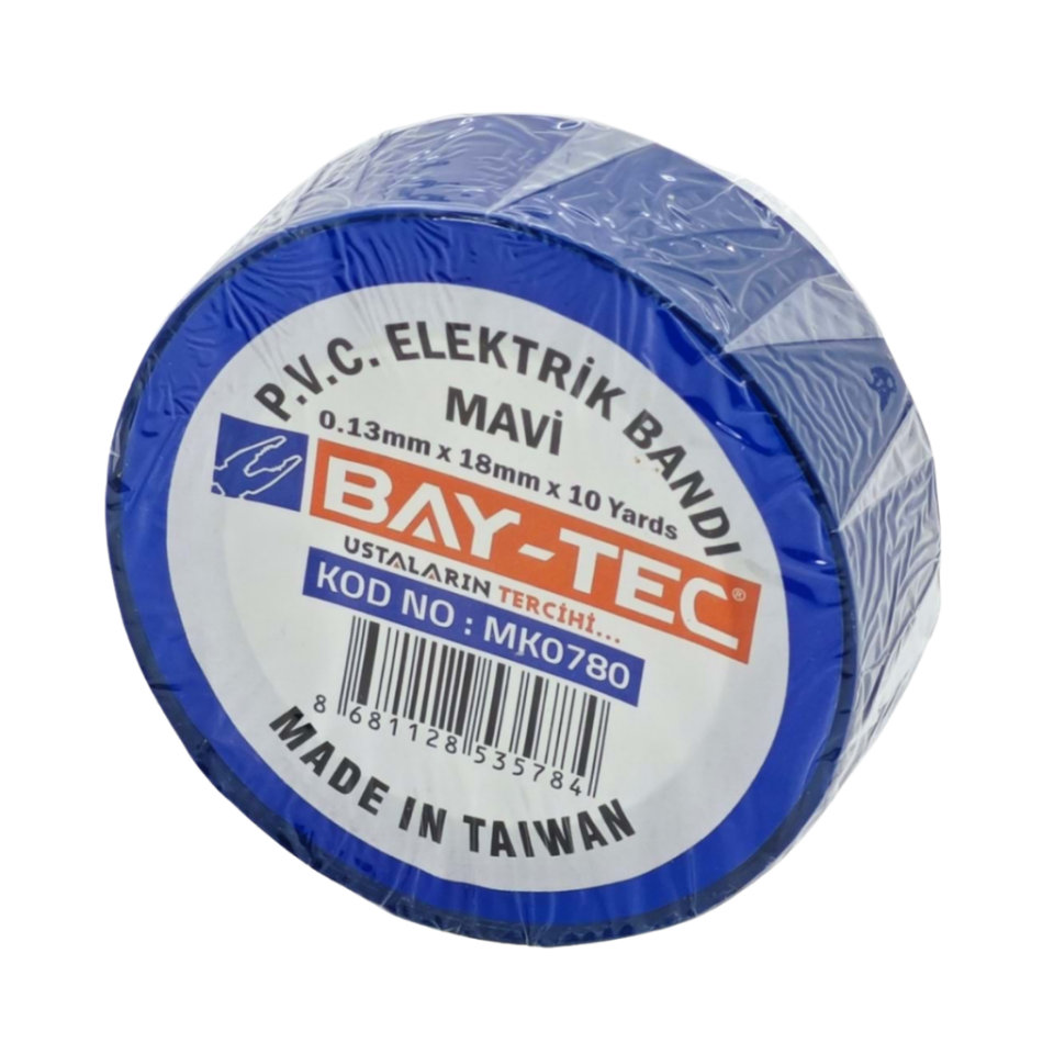 BAY-TEC MK0780 Elektri̇k Bandı Mavi̇ 18mm 10yards