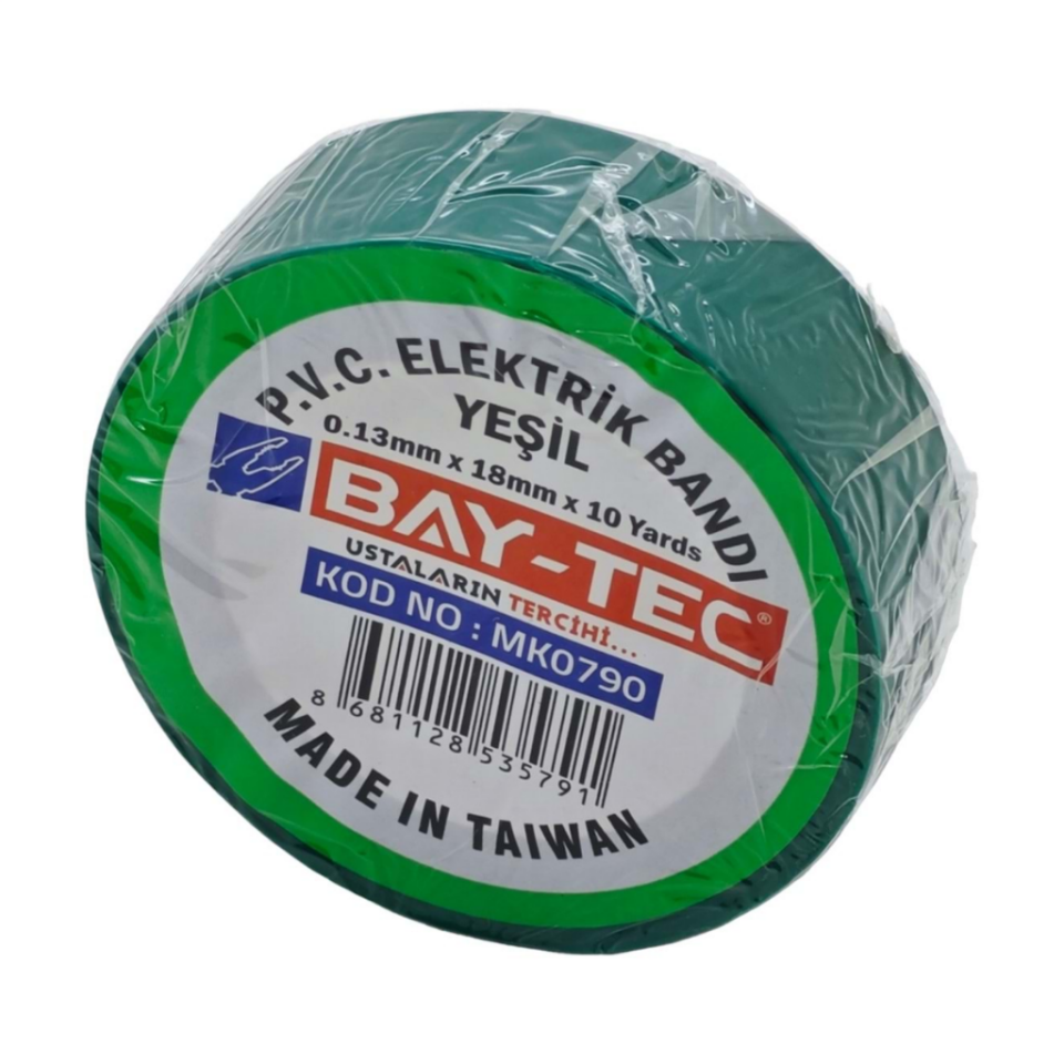 BAY-TEC MK0790 Elektri̇k Bandı Yeşi̇l 18mm 10yards