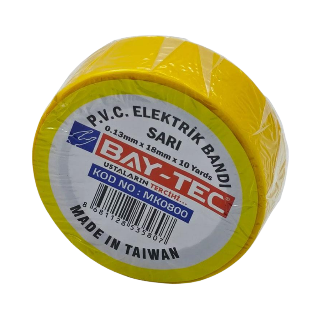 BAY-TEC MK0800 Elektri̇k Bandı Sarı 18mm 10yards
