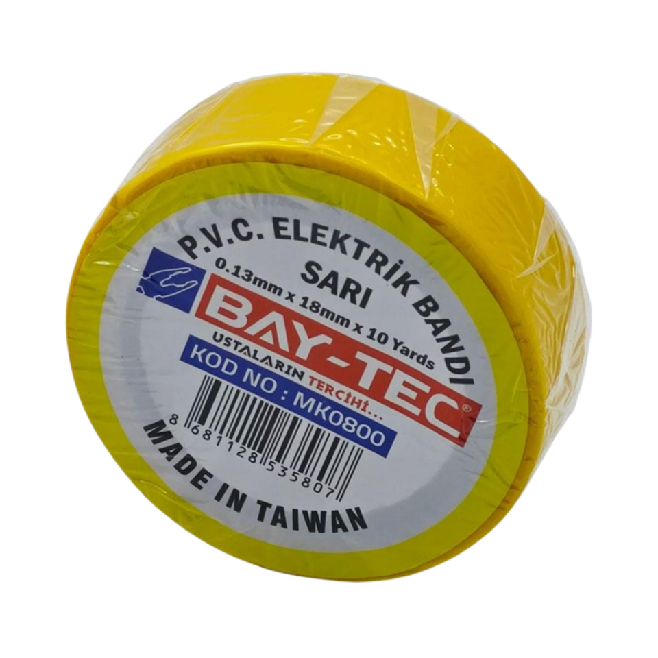 BAY-TEC MK0800 Elektri̇k Bandı Sarı 18mm 10yards