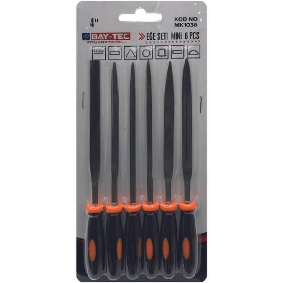 BAY-TEC MK1036 Mi̇ni̇ Eğe Seti̇ 6 Parça 4x140mm