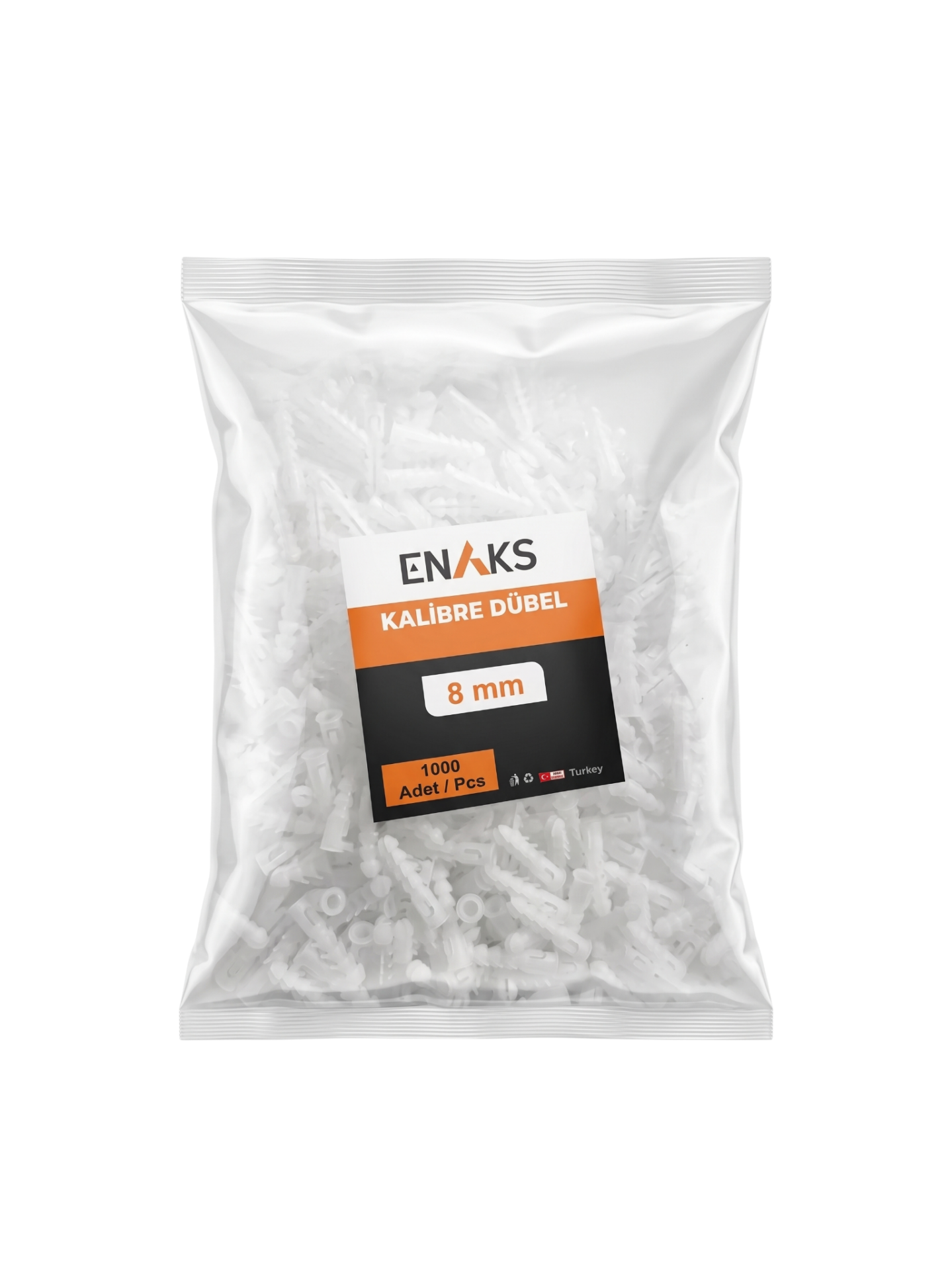 Enaks Kalibre Dübel Plastiği 8mm (500'lü Paket)