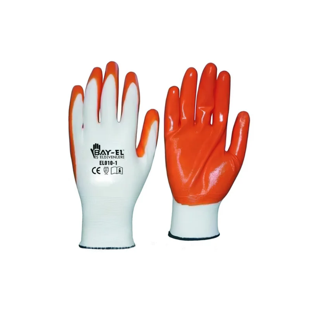 BAY-TEC EL003 Eldiven Ekstra Beyaz-Turuncu 10''