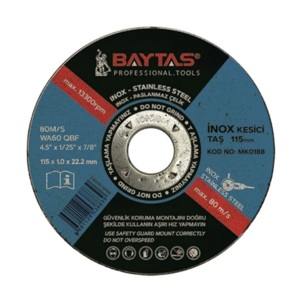BAY-TEC MK0188 İnox Kesici 115*1,0*22