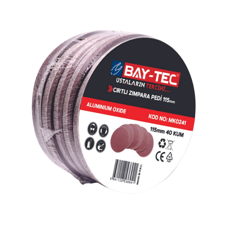 BAY-TEC MK0245 Cırtlı Zımpara 115 mm 120 Kum