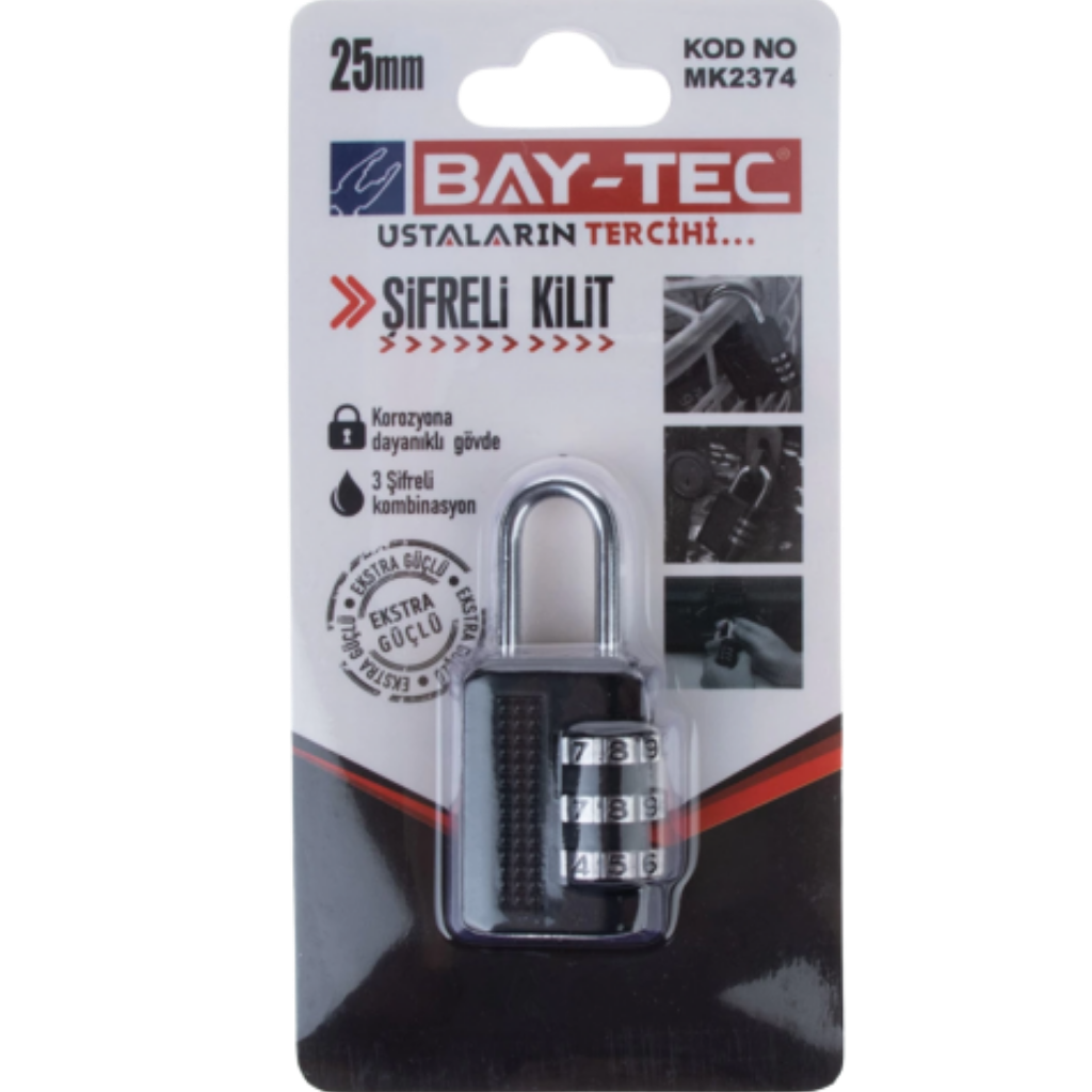 BAY-TEC MK2374 Şi̇freli̇ Ki̇li̇t 25 mm