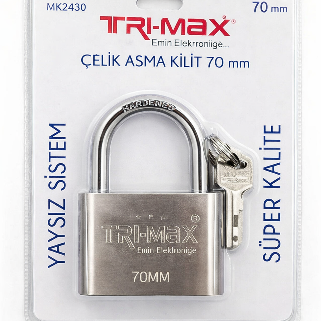 BAY-TEC MK2430 Tri̇-Max Çeli̇k Asma Ki̇li̇t 70mm