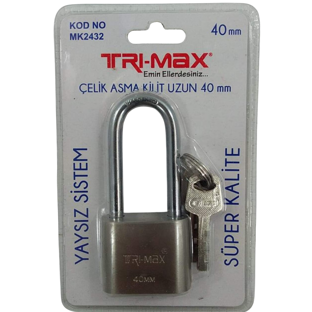 BAY-TEC MK2432 Tri̇-Max Çeli̇k Asma Ki̇li̇t Uzun 40mm