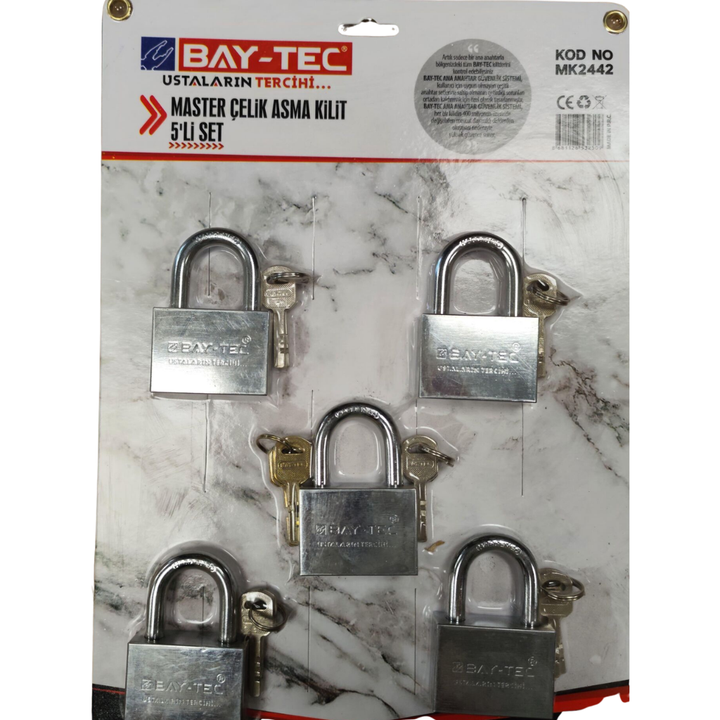 BAY-TEC MK2441 Master Çeli̇k Asma 55mm 5'li