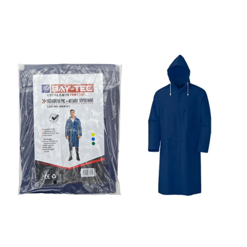 BAY-TEC MK5151 Yağmurluk Pvc Astarlı Süper Mavi̇
