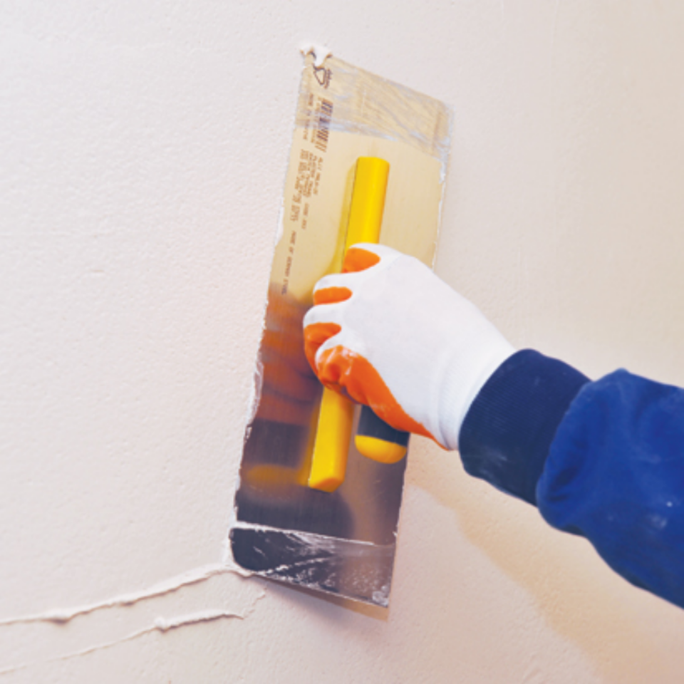 Hassan Açık Plastik Saplı Alçı Malası Paslanmaz Çelik 35 cm