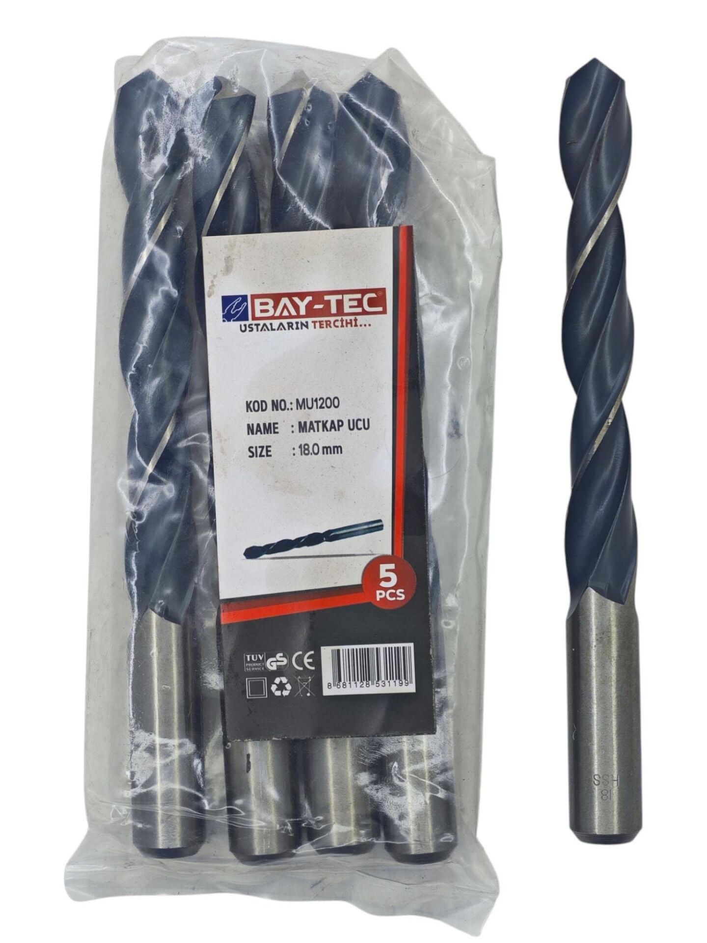 BAY-TEC MU1200 Hss Matkap Ucu Si̇yah-Beyaz 18 mm