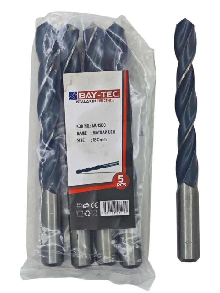 BAY-TEC MU1200 Hss Matkap Ucu Si̇yah-Beyaz 18 mm