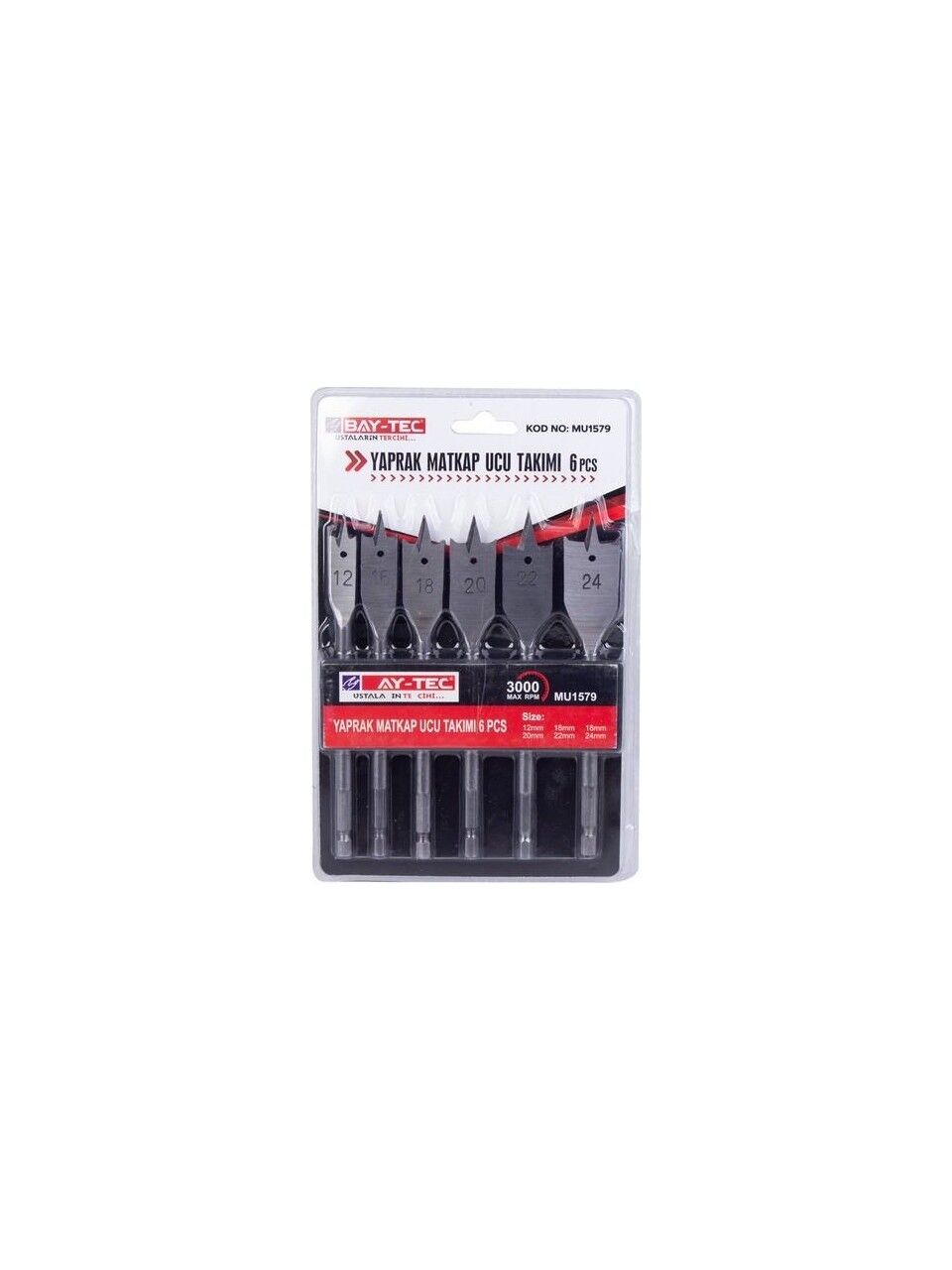 BAY-TEC MU1579 Yaprak Matkap Ucu Takımı /6 Parça