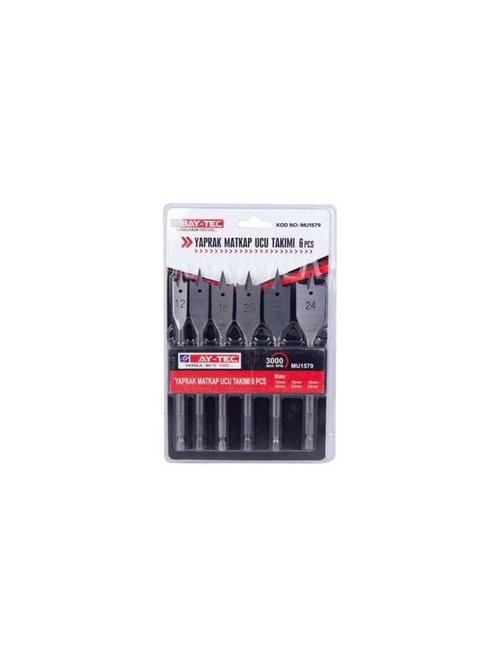 BAY-TEC MU1579 Yaprak Matkap Ucu Takımı /6 Parça