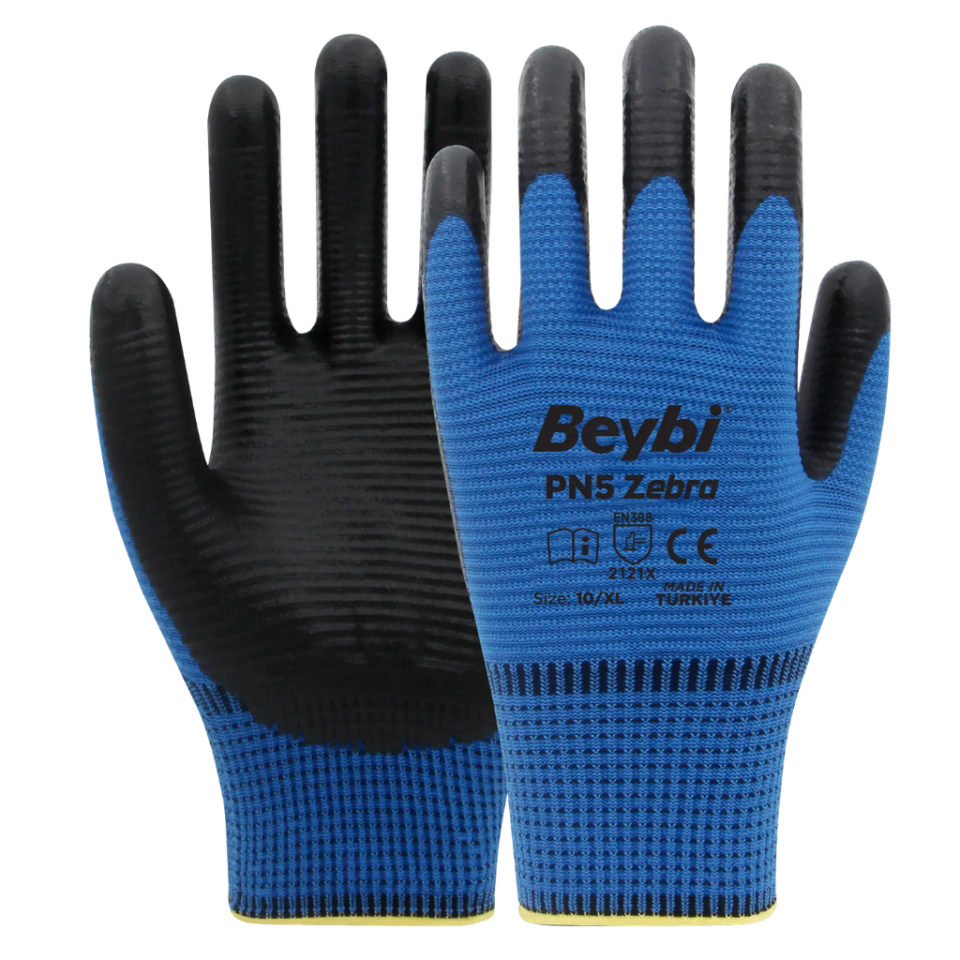 Beybi Pn5 Nitril Zebra (Mavi-Siyah) N:10