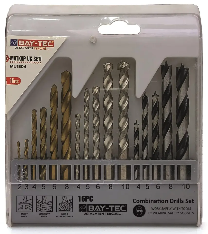 BAY-TEC MU1804 Matkap Uç Seti̇ 16 Parça