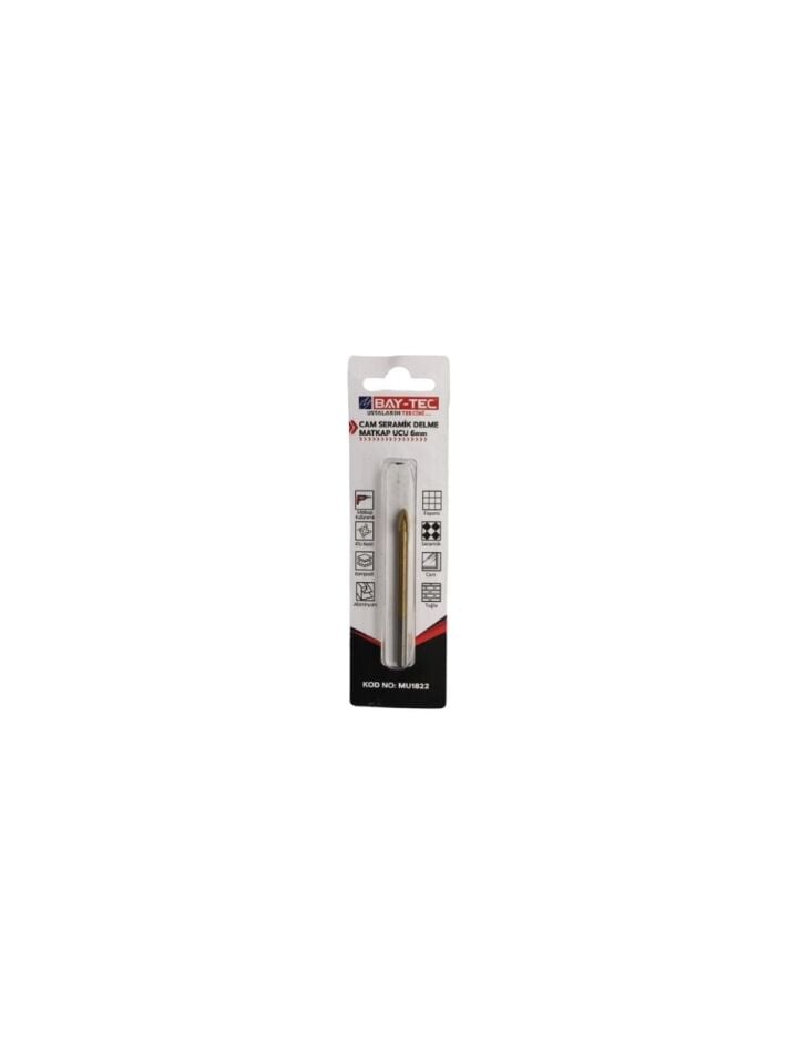 BAY-TEC MU1822 Cam Serami̇k Delme Matkap Ucu 6 mm