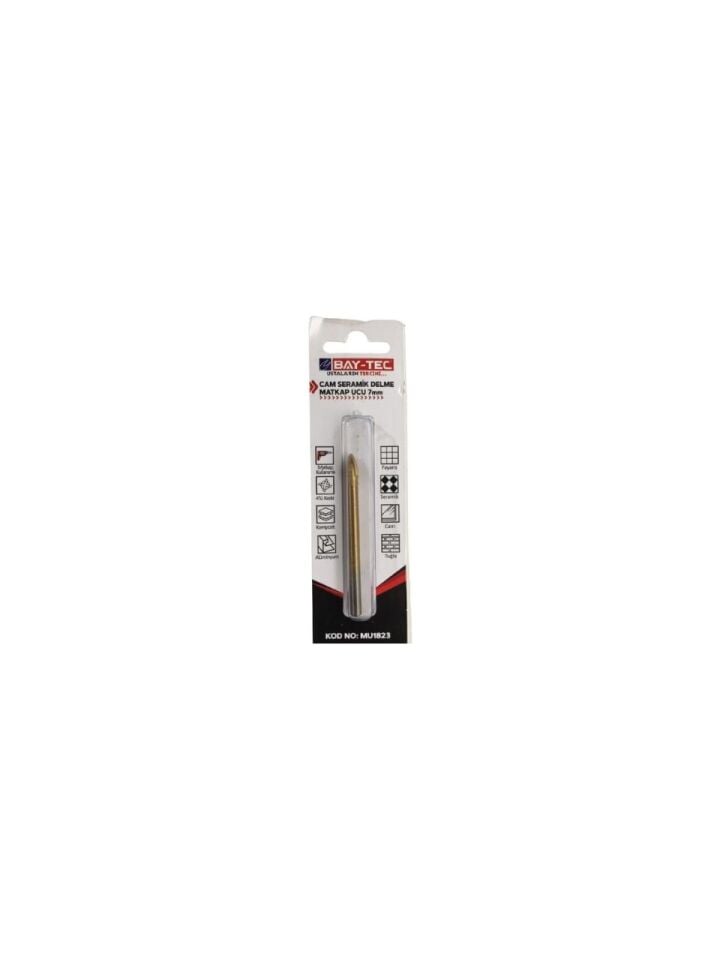 BAY-TEC MU1823 Cam Serami̇k Delme Matkap Ucu 7 mm