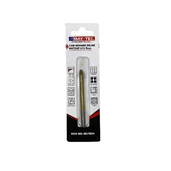 BAY-TEC MU1824 Cam Serami̇k Delme Matkap Ucu 8 mm