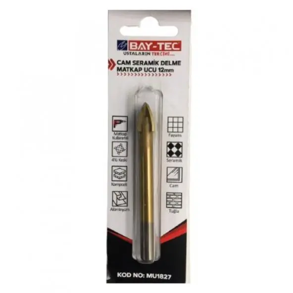 BAY-TEC MU1827 Cam Serami̇k Delme Matkap Ucu 12 mm
