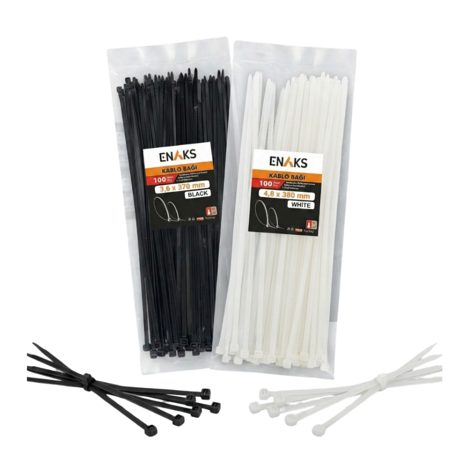 Enaks Plastik Kelepçe (100'lü paket) 2,5*200 - Siyah