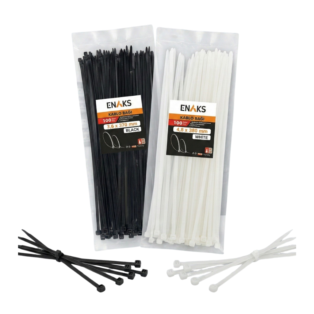 Enaks Plastik Kelepçe (100'lü paket) 4,8*200 - Beyaz