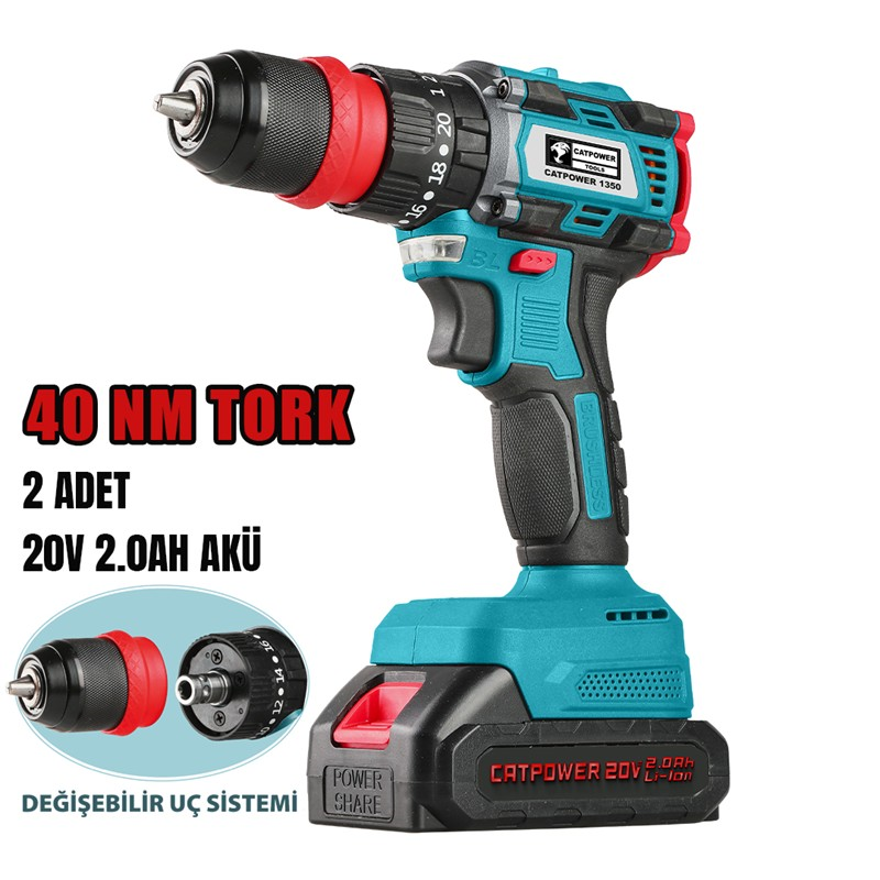 Catpower 1350 Kömürsüz Akülü Darbeli Vidalama 10mm