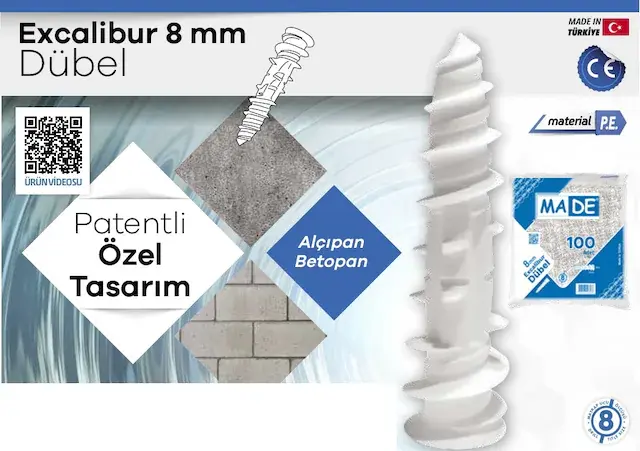 Made Excalibur Dübel 8 mm (100'lü paket)