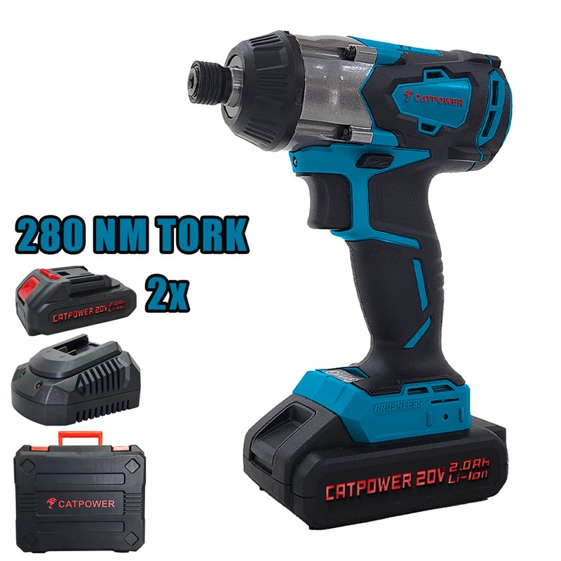 CATPOWER 4122 Kömürsüz Akülü Torklu Vidalama 20V Li-ion 2.0Ah