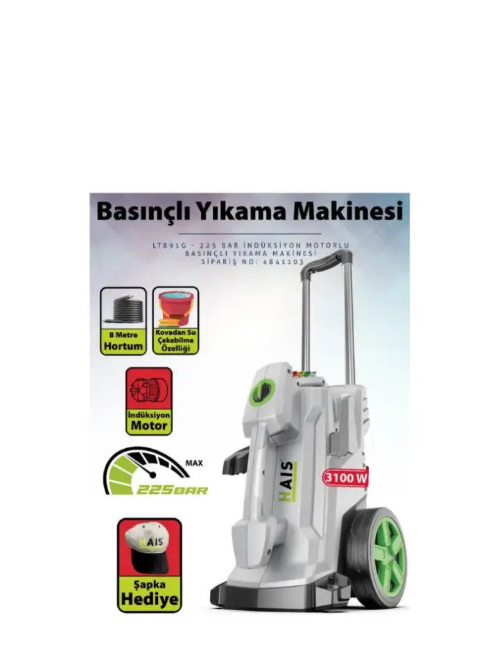 225 BAR İNDÜKSİYON MOTORLU BASINÇLI YIKAMA MAKİNESİ