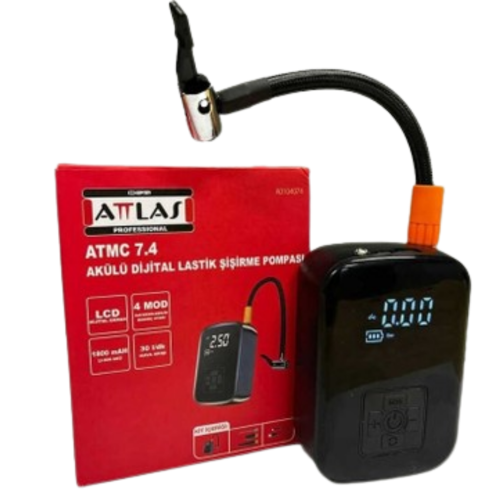 ATTLAS ATMC 7,4 AKÜLÜ DİJİTAL LASTİK ŞİŞİRME POMPASI