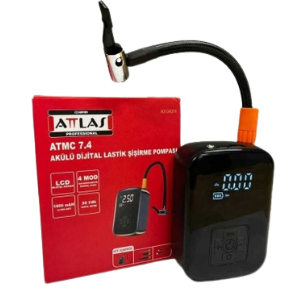ATTLAS ATMC 7,4 AKÜLÜ DİJİTAL LASTİK ŞİŞİRME POMPASI