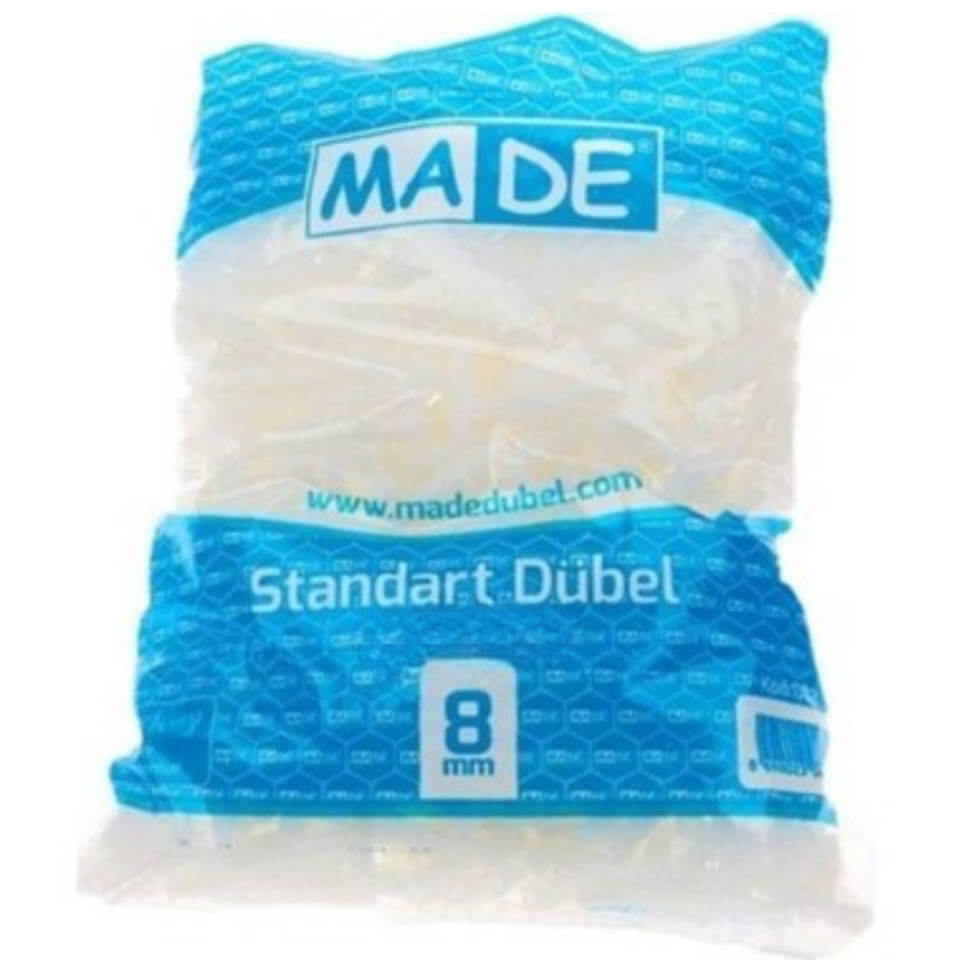 Made Plastik Dübel 500'lü Standart Seri 8 mm