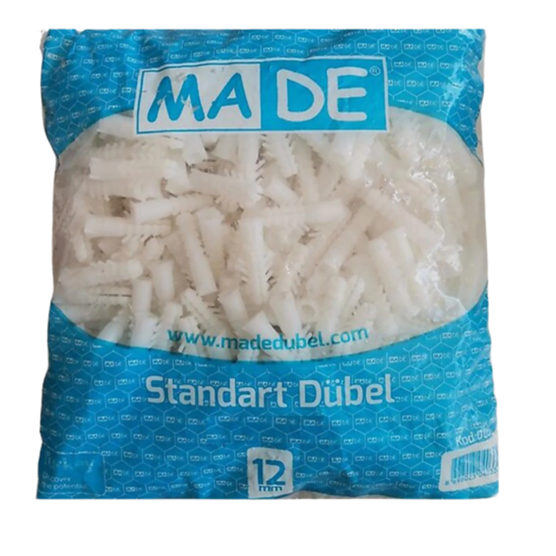 Made Plastik Dübel Standart Seri 12 mm (250'li paket)