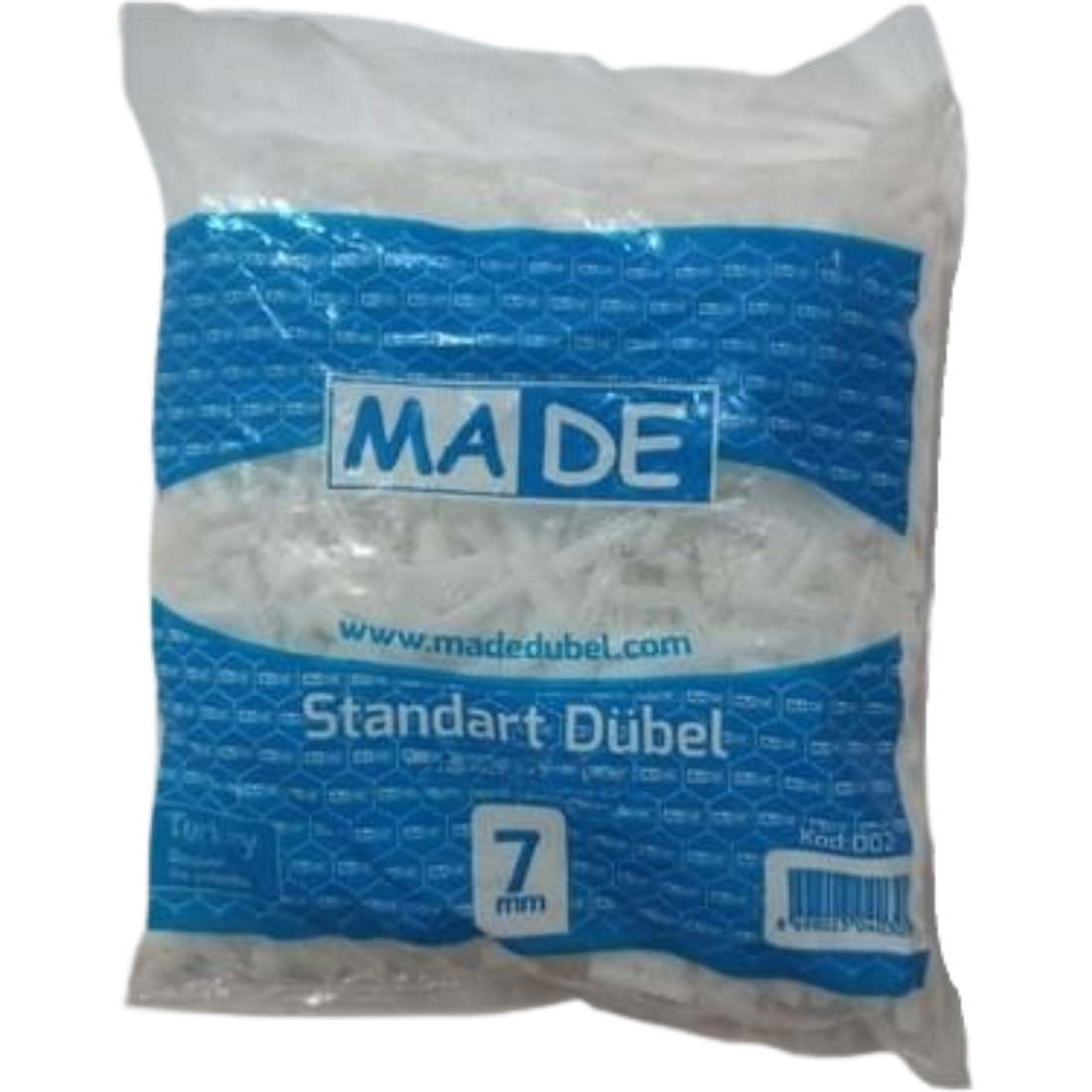 Made Plastik Dübel Standart Seri 7 mm (500'lü paket)