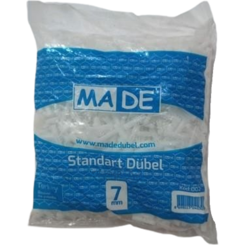 Made Plastik Dübel Standart Seri 7 mm (500'lü paket)
