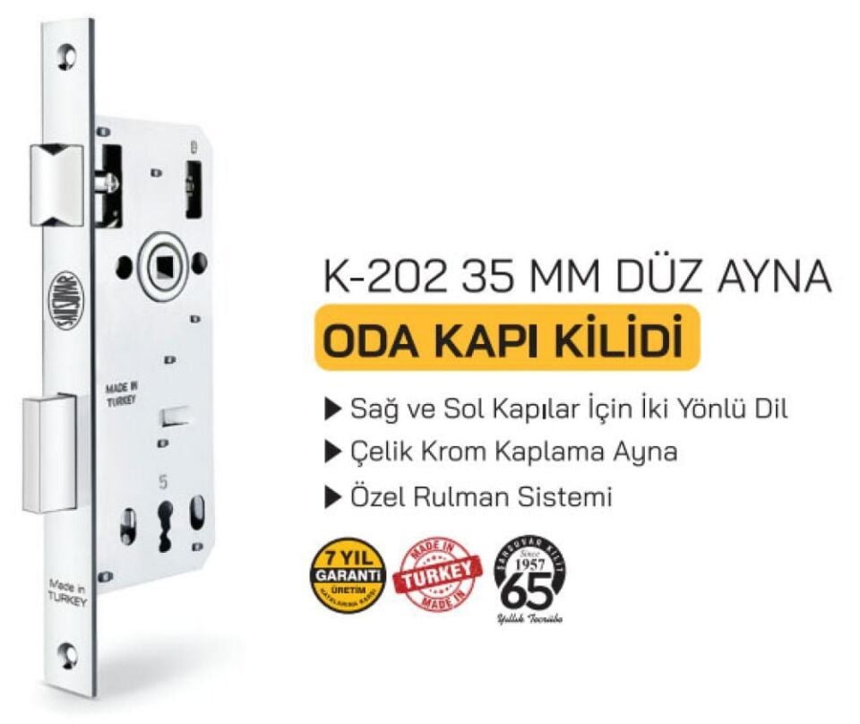 K202 ODA KİLİDİ 35MM DÜZ ŞAHSUVAR