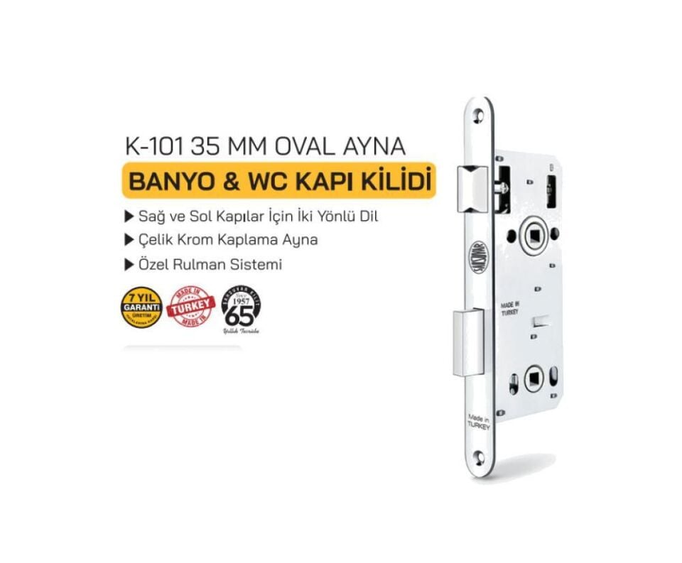 K101 BANYO-WC KİLİDİ 35MM OVAL ŞAHSUVAR