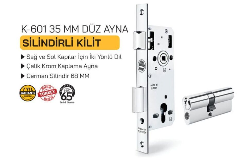 K601 DAİRE KİLİDİ SİLİNDİRLİ 35MM DÜZ ŞAHSUVAR