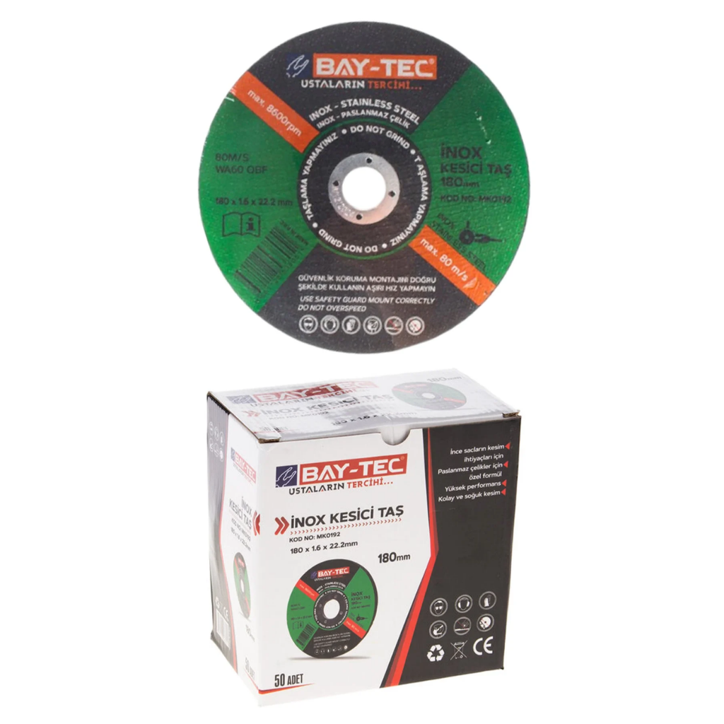 BAY-TEC MK0192 İnox Kesi̇ci̇ 180x1,6x22