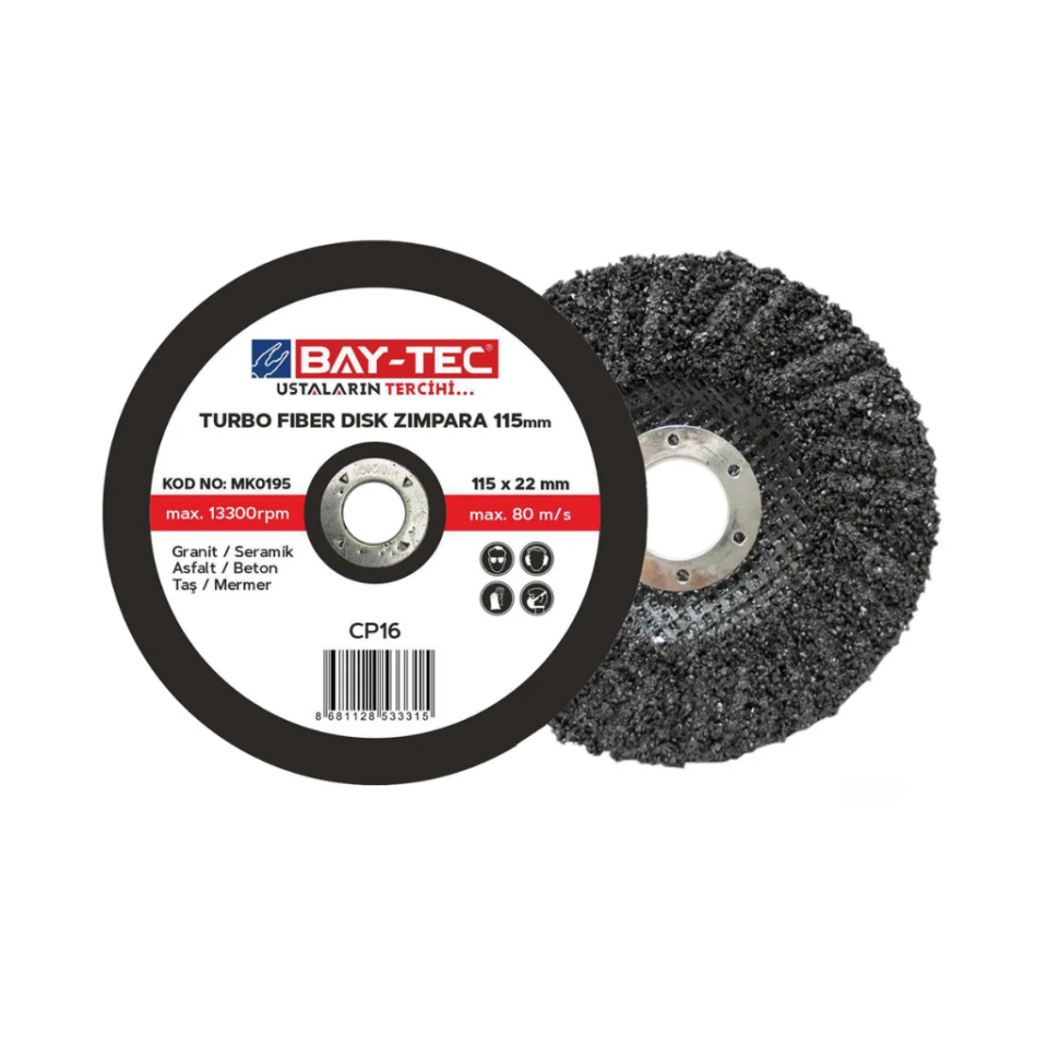 BAY-TEC MK0196 Turbo 180x22x23 Fi̇ber Di̇sk Zımpara