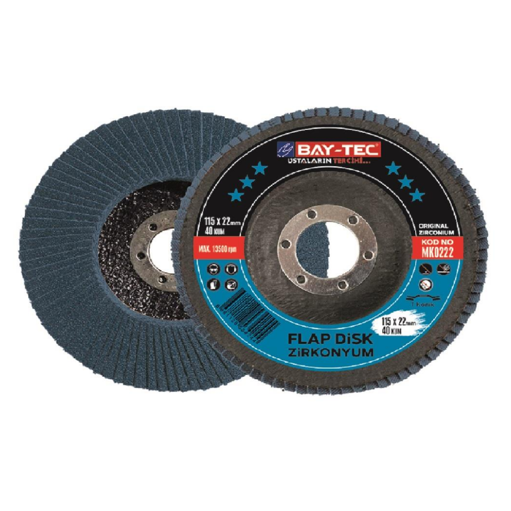 BAY-TEC MK0223 115x22 Flap Di̇sk Zi̇rkonyum 60 kum