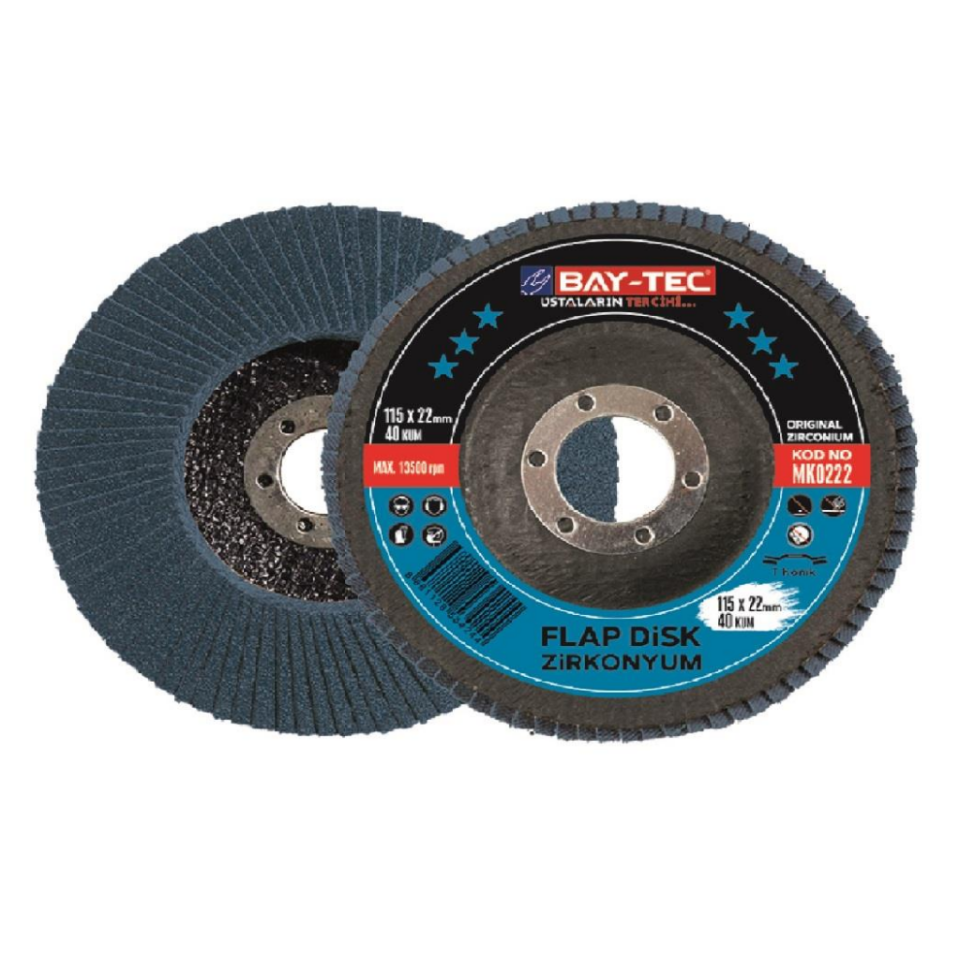 BAY-TEC MK0223 115x22 Flap Di̇sk Zi̇rkonyum 60 kum