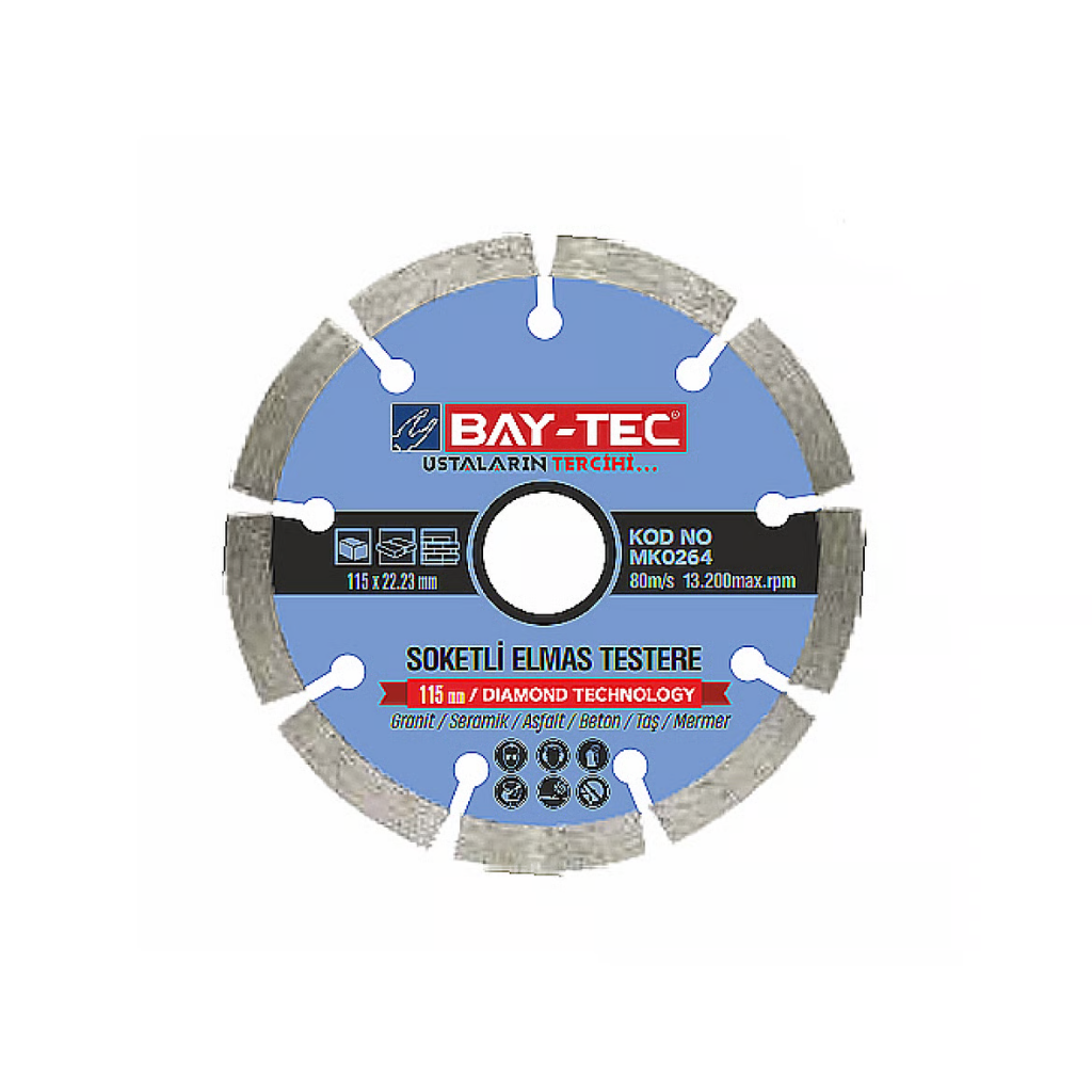 BAY-TEC MK0264 Soketli̇ Elmas Testere 115x22