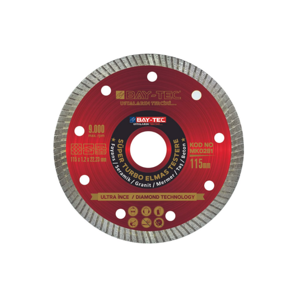BAY-TEC MK0281 Süper Turbo Elmas Testere 115x22